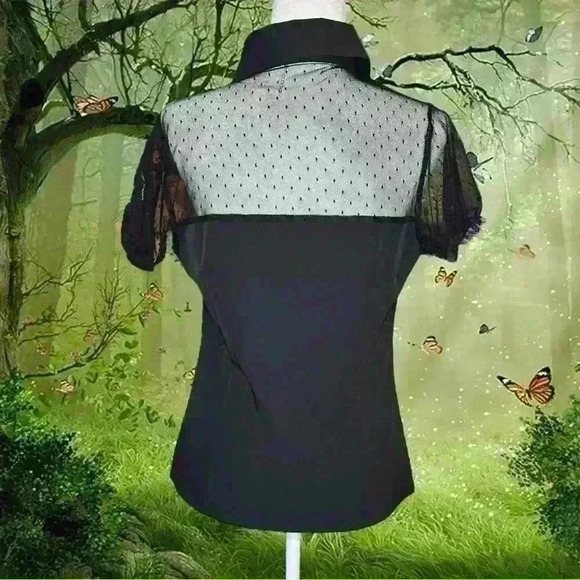 Y2K Whimsygoth Mesh Button Up Blouse - Picture 5 of 9